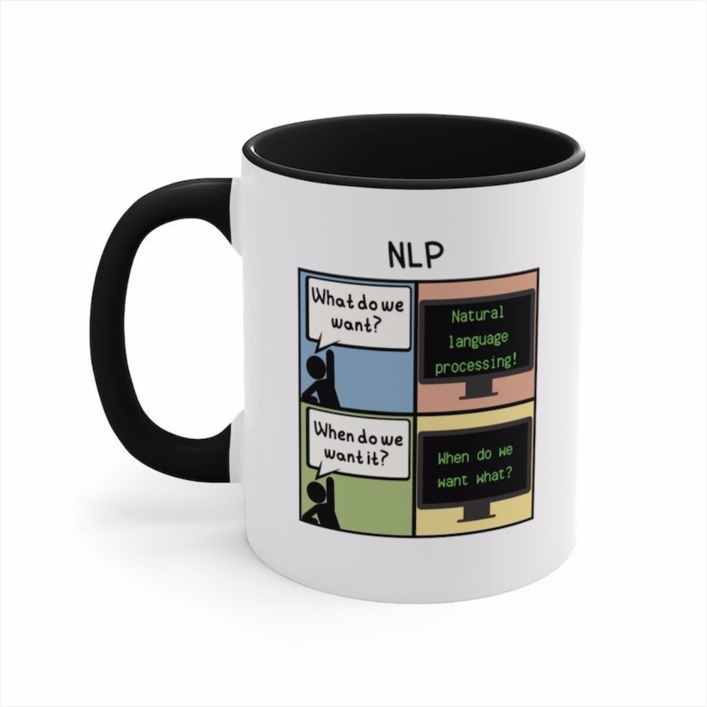 Natural language processing (NLP) coffee mug